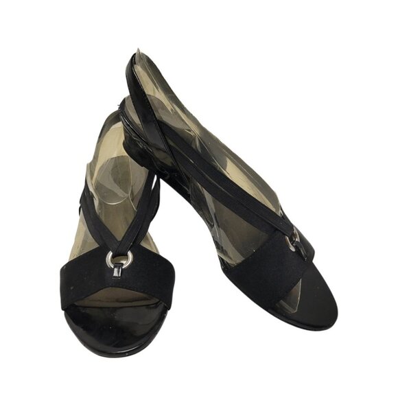 LIFE STRIDE Womans SIMPLY COMFORT Shoes BLACK Low Heel Dress Sandals size 7.5 - Picture 2 of 7